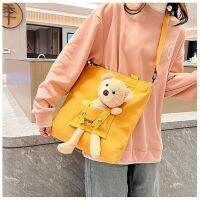 【Hot Sale】 Commuting literature and art all-match cute bear female students class book ins Korea single-shoulder Kong style Messenger bag