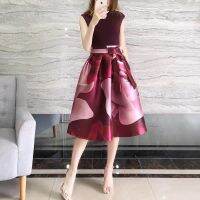 【HOT】☇☄✹ Print Sleeveless Bow Zippler Fashion Temperment Designer Dresses