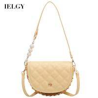 IELGY Women S Diamond Pearl Chain All-Match Messenger Saddle Bag