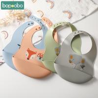 【CW】 Baby Bib Adjustable Picture Saliva Dripping Bibs Soft Edible BPA Silicone Drooling Scar