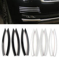 6Pcs Car Front Bumper Fog Light Lamp Decoration Cover Trim For Land Rover Range Rover L405 2013 2014 2015 2016 BlackSilver.