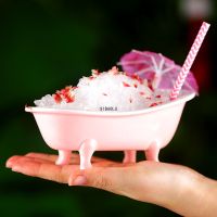 Creative 3D MINI Bathtub Cocktail Glass Ceramic Smoothies Cups  Bar Charms Sorbet Container Mug Milkshake Cold Drink Glasses Cups  Mugs Saucers