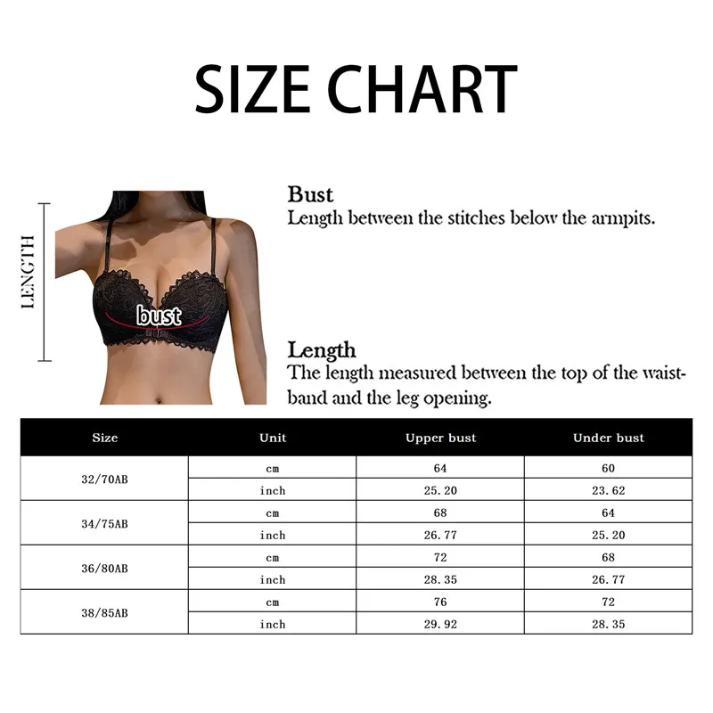 Size From 32/70A/B To 38/85A/B Push Up Lace Sexy Bra Underwear Women