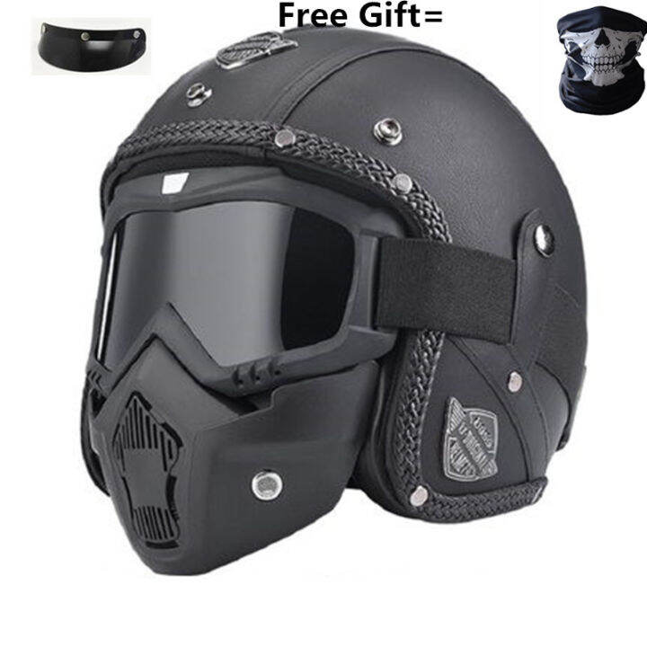 professional Retro Motorcycle helmet Goggle Vintave open face helmet cross helmet available DOT