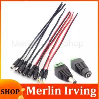 Merlin Irving Shop 5.5*2.1mm DC Power Supply Jack Male Female Plug Connector 12V Wire Adapter Cable for CCTV Camera LED Strip Light