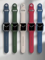 Silicone Strap For Apple Watch Band 49mm 45mm 44mm 42mm 41mm 40mm 38mm Watchband Bracelet Belt iWatch Series 8 7 6 5 4 3 SE band