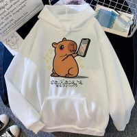 Capybara Hoodies อะนิเมะผู้หญิง,เสื้อกันหนาวอะนิเมะน่ารักเสื้อเชิ้ตมีฮู้ดสตรีท