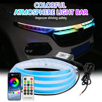 RXZ Car DRL Lights Strip For Hood Flexible Car Engine Cover Decoration Headlight Universal 150CM 180CM Colorful Decorative Lamp