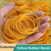 ﹍ Diameter 10mm-60mm Width 1.5mm Yellow High Elastic Rubber Bands Supplies Stretchable Latex Rings For Home Office Stationery