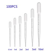 【YF】❈  100PCS Plastic Pipette 1/2/3/5 Lab Disposable with Graduated Dropper