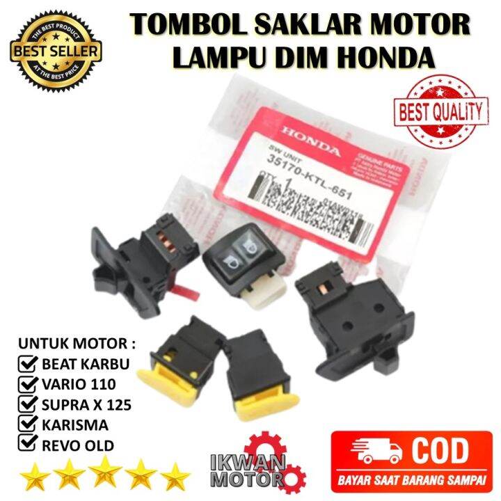 Tombol Saklar Motor Lampu DIM Stater Klason Sein Honda Beat - Supra X ...
