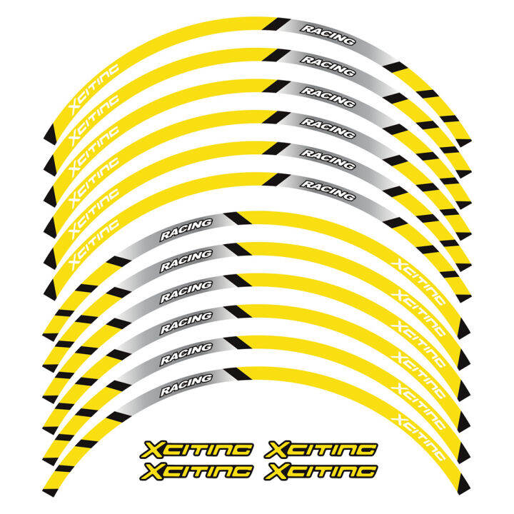 สติกเกอร์ติดมอเตอร์ไซค์สะท้อนสติกเกอร์ตกแต่งสะท้อนแสงแถบขอบดุมล้อสไตล์สติกเกอร์แต่งล้อมอเตอร์ไซค์13และ13มอเตอร์ไซค์-inch-ทั้งเซตสำหรับ-kymco-xcitng-สติกเกอร์ติด-ct-250-ct250-mags