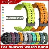 20mm 22mm สายนาฬิกา Football Pattern For huawei watch buds สาย For Huawei Watch Gt 3 Pro 43mm 46mm / GT 3 SE / 2 / 2e / Pro / 46mm/42mm สาย ซิลิโคน สายนาฬิกาข้อมือสำหรับ Sport Watch band Wristband Bracelet Belt