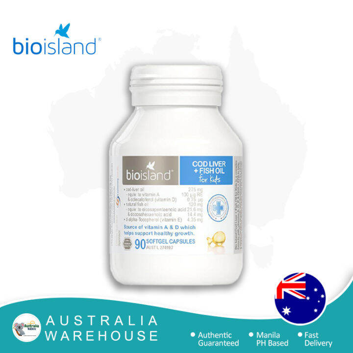 Australian Bio Island Cod Liver + Fish Oil Kids 90 Capsules Lazada PH