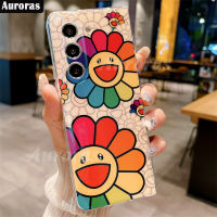 เคสสำหรับ Galaxy โทรศัพท์ Fold5 Z แสงสีฟ้าอ่อนภาพสีน้ำมันดอกไม้ป้องกันการกระแทกซิลิโคนสำหรับ Samsung Zfold 5ปกหลัง