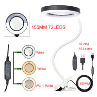 2021NEW 72LEDS Illuminated Magnifier USB 3 Colors LED Magnifying Glass for Soldering Iron RepairTable LampSkincare Beauty Tool