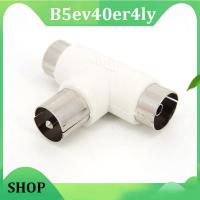 B5ev40er4ly Shop T Type 2 Way TV Splitter Aerial Coaxial Cable TV Male Plug to 2x Female Jack Antenna Connectors Adapters White