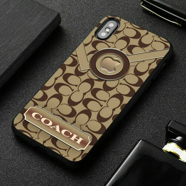 Spot Retail Wholesale Price New Coach Gold Apple Logo Printed Case for Iphone  SE 5s 6