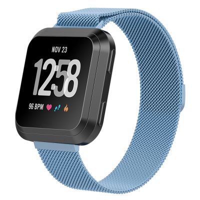 สำหรับ Fitbit Versa 2 / Fitbit Versa / Fitbit Versa Lite แถบนาฬิกาแบบ Milanese ขนาดใหญ่: 2.3X25.8ซม. (น้ำแข็งสีฟ้า)