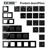 [HOT GELLXKOWOIGHIO 527] Ei64 G2ชุดแผงกระจกสีดำสหภาพยุโรปฝรั่งเศสไฟฟ้าซ็อกเก็ตสวิทช์ผนัง Type C ชาร์จ USB ทีวีเซ็นเซอร์ RJ45สวิทช์โมดูล DIY