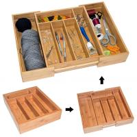 Bamboo Expandable Drawer Organizer Kitchen Premium Cutlery and Utensil Tray