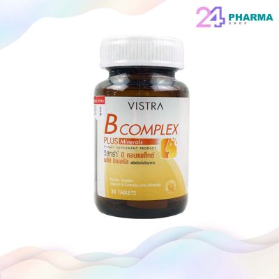 VISTRA B Complex Plus Minerals (30เม็ด) วิสตร้า วิตามินบีรวม บำรุงประสาทและสมอง