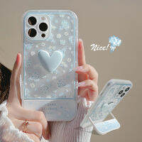 Apple เคสโทรศัพท์มือถือ iPhone 14/13/12/11/X/x/xr สามมิติลายดอกไม้สีฟ้าหัก12 Pro Max ซิลิโคนเคสโทรศัพท์มือถือ14 Plus พร้อมขายึดโทรศัพท์มือถือเคสโทรศัพท์มือถือ13 Mini ล้อมรอบด้วยเต็มที่ป้องกันการตกเปลือกอ่อน