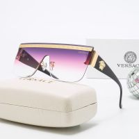 Versace แว่นกันแดดยุโรปและอเมริกาข้ามพรมแดนแบรนด์ใหญ่หัวแว่นกันแดดพิเศษ Frameless ตัดขอบแว่นกันแดดแฟชั่นผู้ชายและผู้หญิงแว่นตา