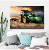 【hot】▣  Hd Print Canvas Painting Machine Tractor Farming Landscape Wall Poster Decoration Picture No Frame