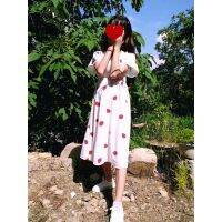 Fruit Pattern Slimming Cute Oversize Dress Chiffon Skirt