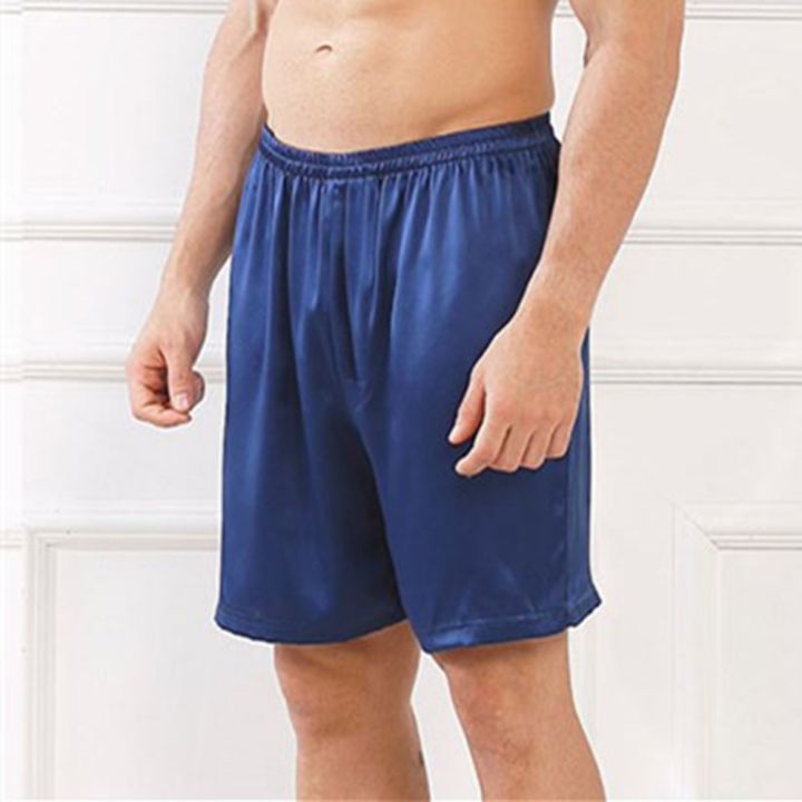 กางเกงนอนผ้าไหมชุดนอนแบบผ้าบางเฉียบสำหรับผู้ชาย