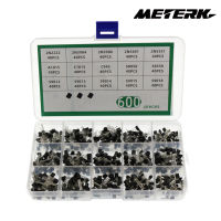 Meterk ทรานซิสเตอร์600ชิ้นเป็น-92ค่า15ประเภทชุดคิท2N222/ 2N3904/ 2N3906/ 2N5401/ 2N5551/ A1015/ C1815/ C945/ S8050/ S8550/ S9012/ S9013/ S9014/ S9015/ S9018กับกล่องเก็บของพกพานานาชนิด