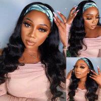 AISI BEAUTY Long Body Wave Headband Wig Mix Brown Synthetic Wigs for Black Women Ombre Red Black Natural Looking Daily Use Hairs