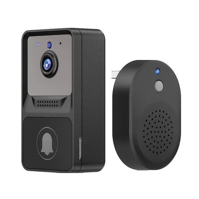 1 Set Door Bell Wireless Doorbell Camera Chime Two-Way Audio Intercom Night Vision Works for Home Security