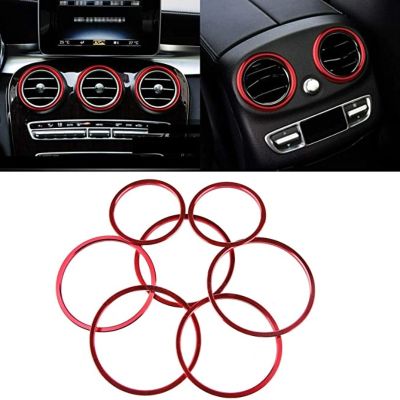 7pcs Air Outlet Vent Front Real Side Rings Trims Cover for C Class W205 C180 C200 C250 C300 C350 C63