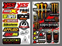 สติ๊กเกอร์แต่งรถ yess FCCI Racing ProTAPER Monster 2กระป๋อง (สีส้ม) มอเตอร์ไซค์ สติ๊กเกอร์ติดกระจก แต่งรถรถยนต์ ติดหมวกกันน็อค จำนวน 2 แผ่น