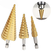 【2023】Hex Core Step Drill Bit 4-12Mm 4-20Mm 4-32Mm HSS Straight Groove Titanium Coated Wood Metal Hole Cutter Drilling Power Tool Set ！