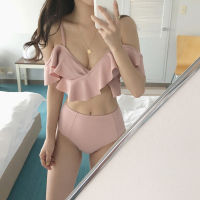 Korean Style High Waist Bikini Set Women Padded Biquini Suit Two Pieces Swimwear Swimsuit High Quality Beach Suit 2020 New