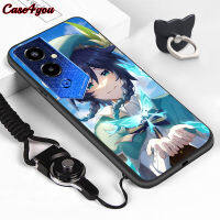 Case4you สำหรับ Tecno Pova 4 Tecno Pova 4 Pro (แหวนใส่นิ้ว + เชือกเส้นเล็ก) ซิลิโคนกันกระแทกเคสโทรศัพท์กระแทกเกมยอดนิยมเคสโทรศัพท์ป้องกัน TPU