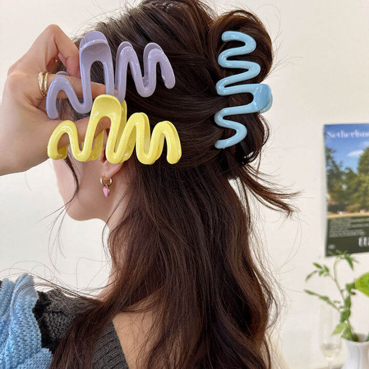 simple-hairpin-womens-fashion-headwear-sweet-hair-claw-cute-hairpin-colorful-wave-headwear-irregular-hair-clip