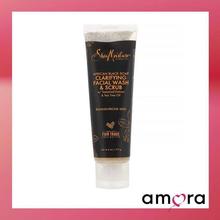 【COD】 SheaMoisture Clarifying Facial Wash Scrub African Black Soap