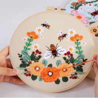 Bee Series Embroidery Kit Needlework Embroidery Materials Package DIY Paintings Cross Stitch Decor Semi-finished Without Hoop