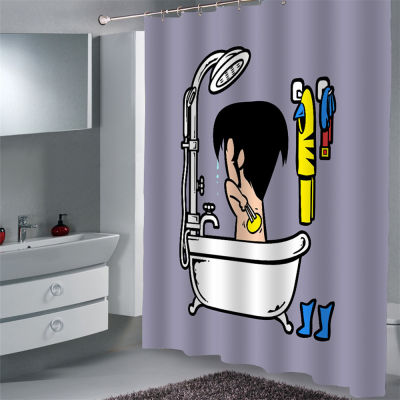 ใหม่การ์ตูนซูเปอร์ม่านอาบน้ำห้องน้ำม่านอาบน้ำกันน้ำน้ำตาลกะโหลกผ้าม่านอาบน้ำผ้าม่านกันน้ำ