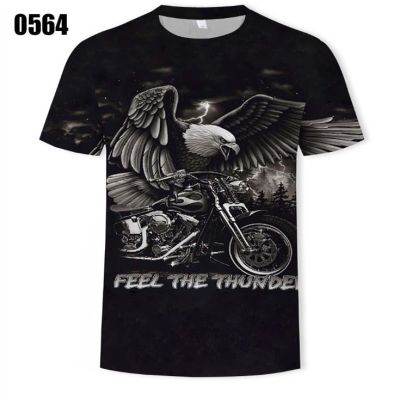 3D printed eagle pattern T-shirt, summer mens short sleeve top, round collar comfortable breathable 5