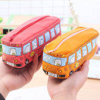 Korea creative student stationery small animal bus pencil case bus pencil case boys and girls canvas pencil bag pencil pouch