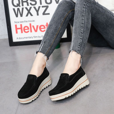 2020 Spring Women Flats Shoes Platform Sneakers Slip On Flats Leather Suede Ladies Loafers Casual Shoes Women loafers shoes