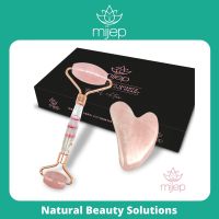 Rose Quartz Roller &amp; Gua Sha Heart - SPECIAL EDITION (ของแท้ 100%) ขายดีที่สุด Natural Anti Aging Beauty Tools เครื่องนวดแผนจีน (Jade Roller for Face Original ทางเลือก)