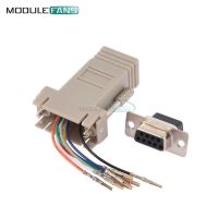 Diy Electronic DB9 Female to RJ45 Female F/F RS232 Modular Adapter Converter Extender Brand New