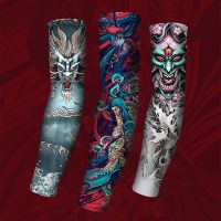 3D Tattoo Ice Fabric Running Arm Sleeves UV UPF50+ Protection Breathable Sport Cycling Fitness  Men Women Arm Warmers Sleeve Sleeves