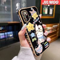 เคส JIUMOO สำหรับ Xiaomi MI POCO M3 Pro 4G POCO M3 Pro 5G Redmi Note 11 SE การ์ตูนกระต่ายน่ารักแฟชันสุดหรูเคสโทรศัพท์ชุบดีไซน์ใหม่ขอบกันกระแทกคลุมทั้งหมดป้องกันเลนส์กล้องเคสนิ่ม